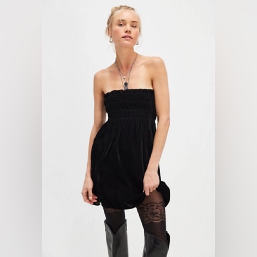 Free People | Sunni Velvet Convertible Skirt | Black | Medium | NWT